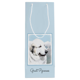Great Pyrenees Painting - Original Dog Art Wine Gift Bag
