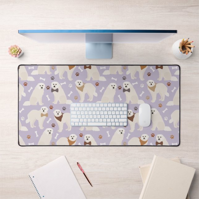 Great Pyrenees Paws and Bones Desk Mat (Office 1)