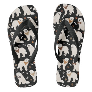 Great Pyrenees Paws and Bones Flip Flops