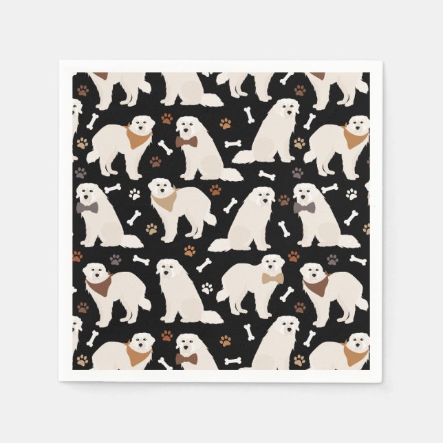 Great Pyrenees Paws and Bones Napkins (Front)