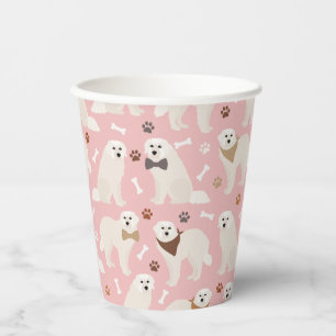 Great Pyrenees Paws and Bones Paper Cups