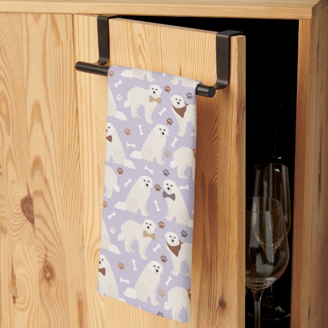 Great Pyrenees Paws and Bones Tea Towel (Thirds Fold)