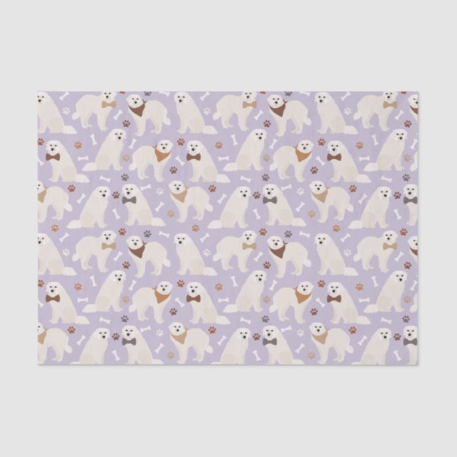 Great Pyrenees Paws and Bones Tissue Paper (Front)
