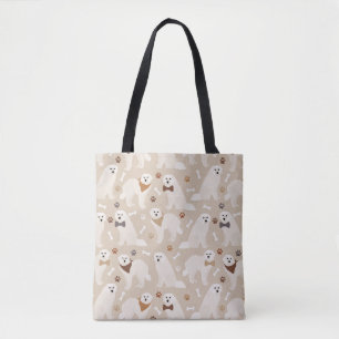 Great Pyrenees Paws and Bones Tote Bag