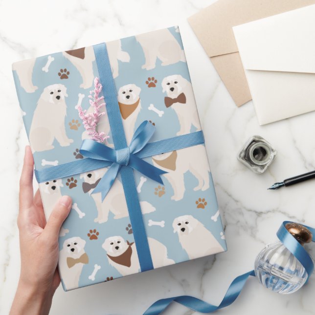 Great Pyrenees Paws and Bones Wrapping Paper (Gifting)