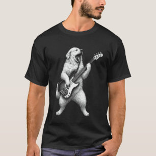 Great Pyrenees Playing Bass Guitar Rock Music Dog  T-Shirt