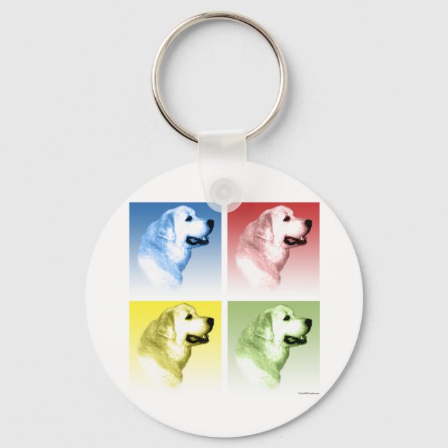 Great Pyrenees Pop Key Ring (Front)