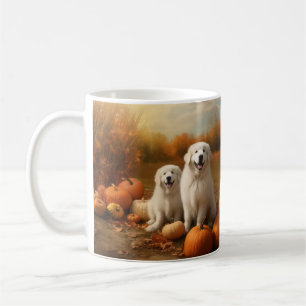 Great Pyrenees Puppy Autumn Delight Pumpkin  Coffee Mug
