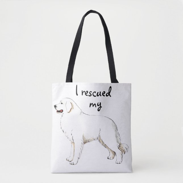 Great Pyrenees Rescue Tote Bag (Front)