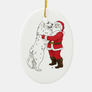 Great Pyrenees Santa Ornament