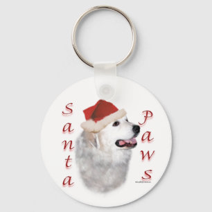 Great Pyrenees Santa Paws Key Ring