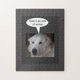 Great Pyrenees sick of winter Jigsaw Puzzle