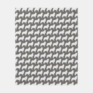 Great Pyrenees Silhouettes Pattern Grey Fleece Blanket