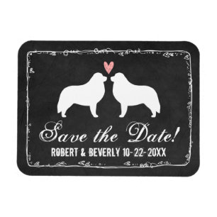 Great Pyrenees Silhouettes Wedding Save the Date Magnet