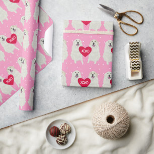 Great Pyrenees Valentines Day Wrapping Paper