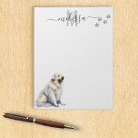 Great Pyrenees Watercolor Monogram Personalised  Notepad<br><div class="desc">This design may be personalised in the area provided by changing the photo and/or text. Or it can be customised by clicking Personalise this Template and then choosing the click to customise further option and delete or change the colour of the background, add text, change the text colour or style,...</div>
