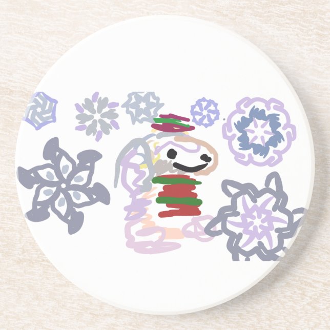 Great Pyrenees winter  Coaster (Front)