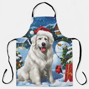 Great Pyrenees Winter Wonderland Christmas Joy Apron