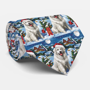 Great Pyrenees Winter Wonderland Christmas Joy Tie
