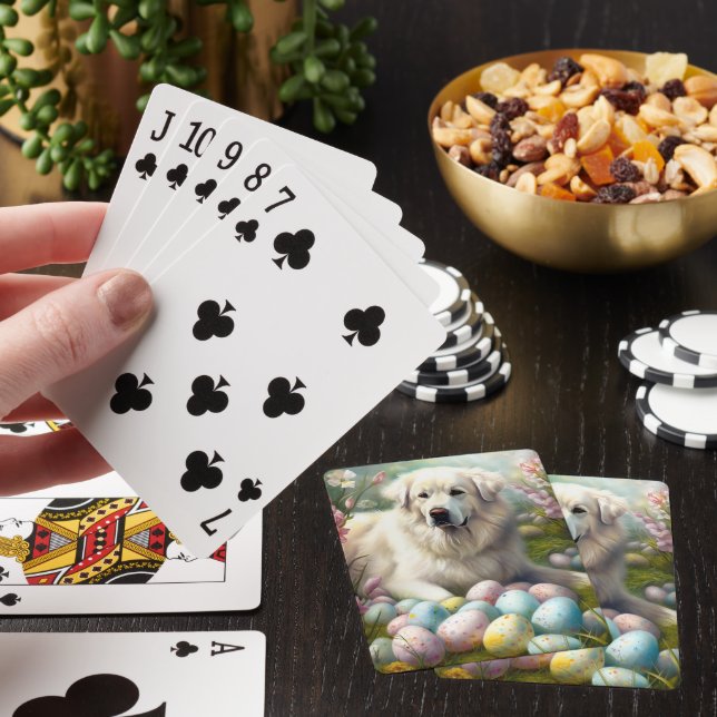 Great Pyrenees with Easter Eggs  Playing Cards (In Situ)