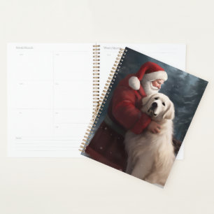 Great Pyrenees With Santa Claus Festive Christmas Planner