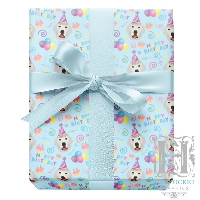 Great Pyrenees Wrapping Paper Blue (Creator Uploaded)