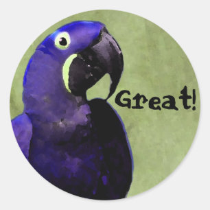 GREAT reward sticker with Blue Parrot