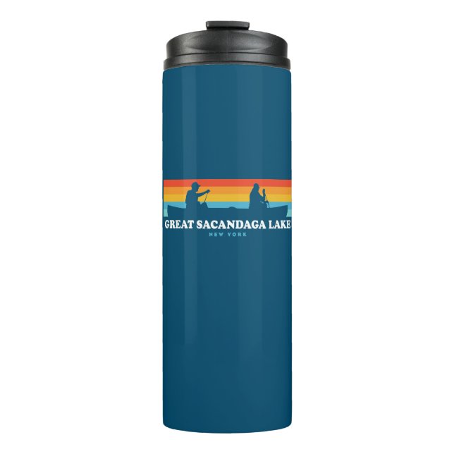 Great Sacandaga Lake New York Canoe Thermal Tumbler (Front)