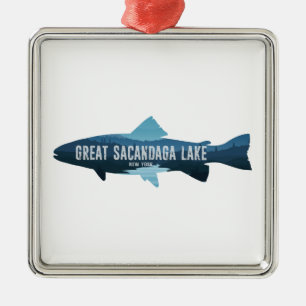 Great Sacandaga Lake New York Fish Metal Ornament