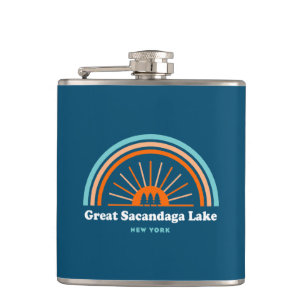 Great Sacandaga Lake New York Rainbow Hip Flask