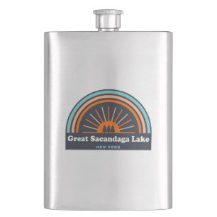 Great Sacandaga Lake New York Rainbow Hip Flask