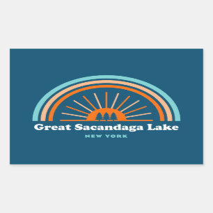 Great Sacandaga Lake New York Rainbow Rectangular Sticker
