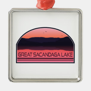 Great Sacandaga Lake New York Red Sunrise Metal Ornament