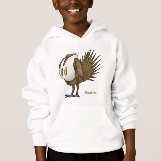 Great sage grouse bird cartoon illustration  (Front)