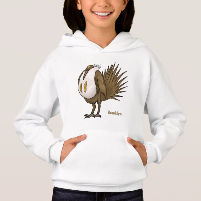Great sage grouse bird cartoon illustration (Front)