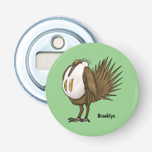 Great sage grouse bird cartoon illustration  bottle opener