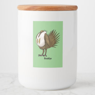Great sage grouse bird cartoon illustration food label