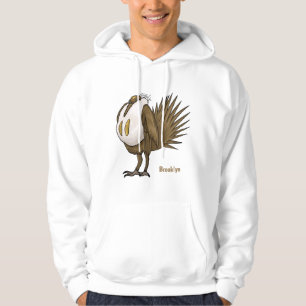 Great sage grouse bird cartoon illustration hoodie