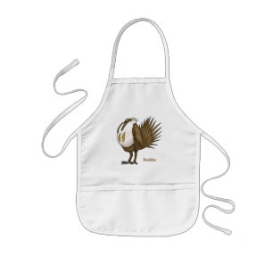 Great sage grouse bird cartoon illustration kids apron