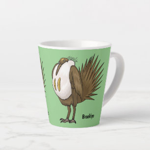 Great sage grouse bird cartoon illustration latte mug