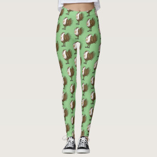 Great sage grouse bird cartoon illustration leggings