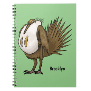 Great sage grouse bird cartoon illustration notebook