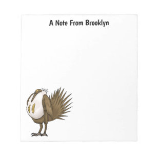 Great sage grouse bird cartoon illustration  notepad