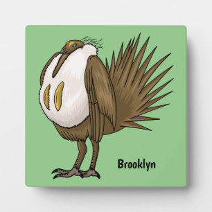 Great sage grouse bird cartoon illustration plaque
