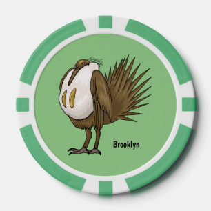 Great sage grouse bird cartoon illustration poker chips