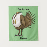 Great sage grouse bird cartoon illustration