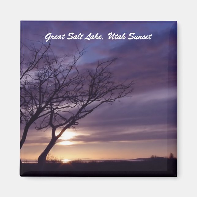 Great Salt Lake, Utah Sunset Magnet (Front)
