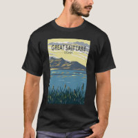 Great Salt Lake Utah Travel Art Vintage