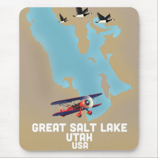 Great Salt Lake, Utah Travel poster Mouse Pad
