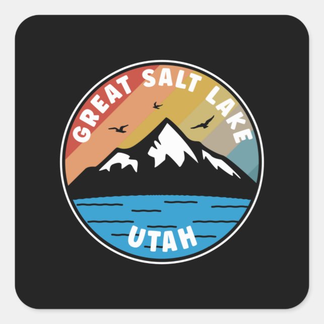 Great Salt Lake - Utah Vintage Square Sticker (Front)